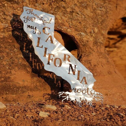 A photograph of a California Roots by the metal art manufacturer Kraken Design Co.