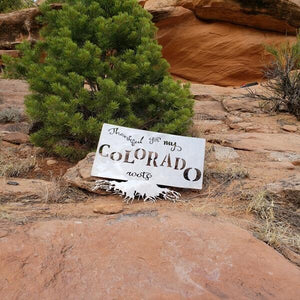 A photograph of a Colorado Roots by the metal art manufacturer Kraken Design Co.