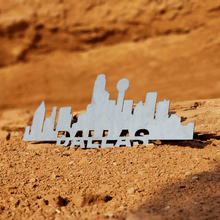 Load image into Gallery viewer, A photograph of a Dallas Skyline by the metal art manufacturer Kraken Design Co.