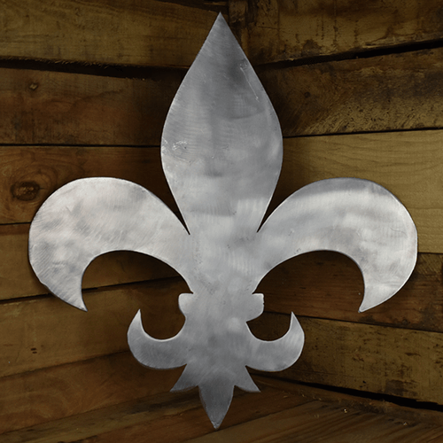 A photograph of a Fleur-de-lis by the metal art manufacturer Kraken Design Co.