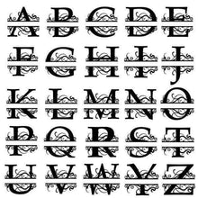 Load image into Gallery viewer, A photograph of a Split-letter Monogram by the metal art manufacturer Kraken Design Co.