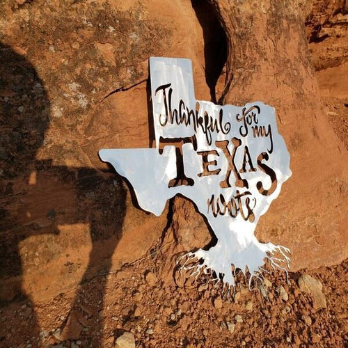 A photograph of a Texas Roots by the metal art manufacturer Kraken Design Co.