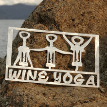 Load image into Gallery viewer, A photograph of a Wine Yoga by the metal art manufacturer Kraken Design Co.